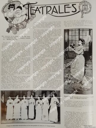 AFICHE ANTIGUO. ESPERANZA IRIS CONSERVATORIO NACIONAL 1912 ARTISTAS