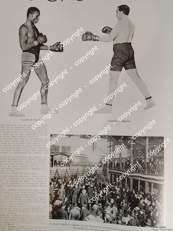 AFICHE ANTIGUO. FUNCION DE BOX 1912 D.F / DEPORTES