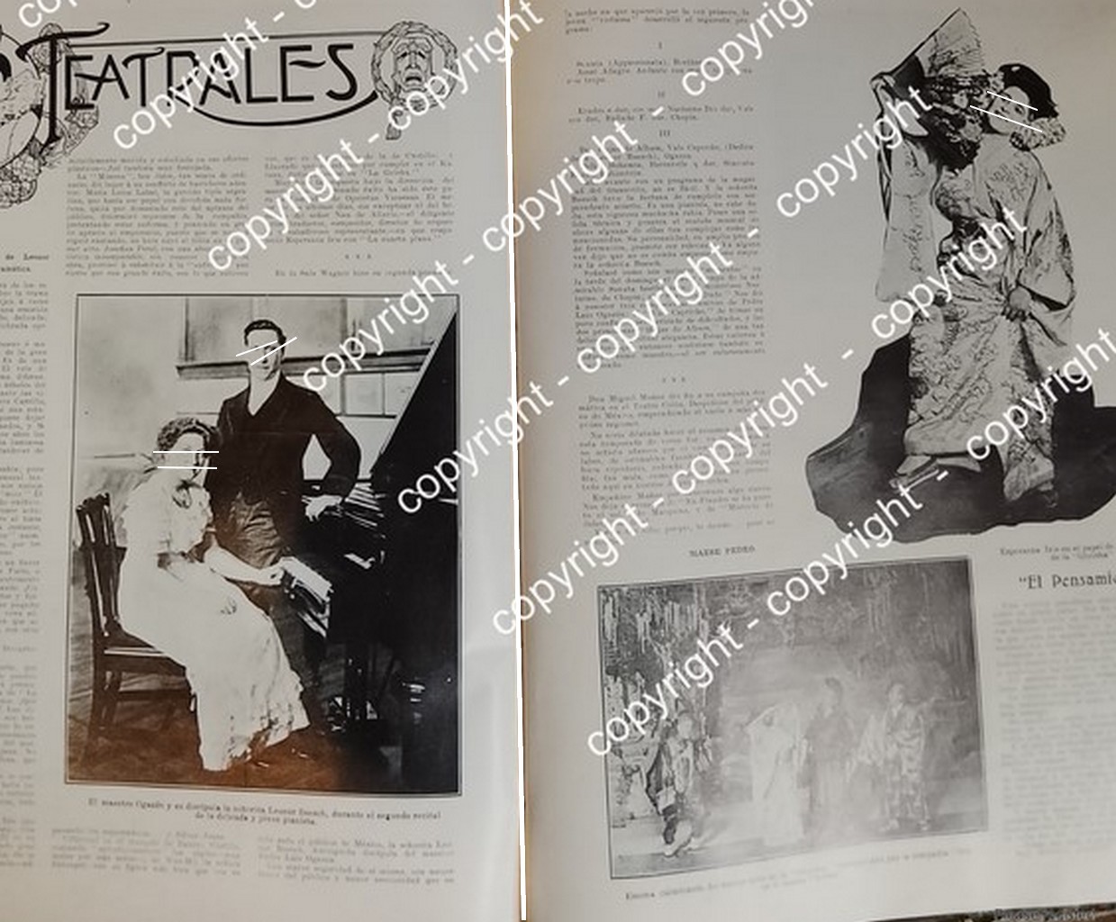AFICHE ANTIGUO. PEDRO LUIS OGAZON , LEONOR BOESCH Y ESPERANZA IRIS 1912 ARTISTAS MUSICOS