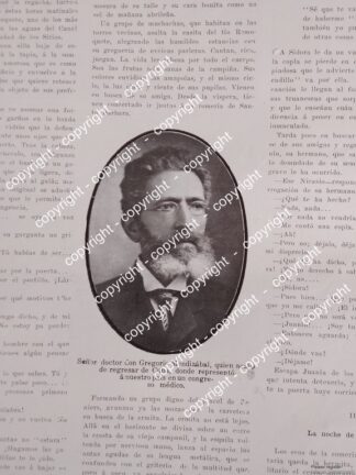 BREVE NOTA DE PRENSA ANTIGUA. DR. GREGORIO MENDIZABAL 1912 /MEDICOS
