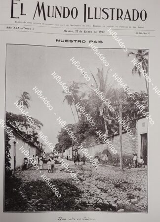 PORTADA AFICHE ANTIGUO. UNA CALLE DE COLIMA 1912 / LDM
