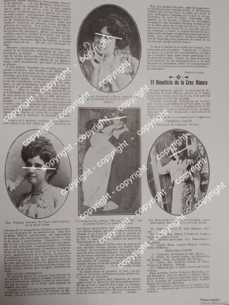 PORTADA AFICHE ANTIGUO. ELENA ARIZMENDI MEJIA, FIESTA PRO CRUZ BLANCA 1912