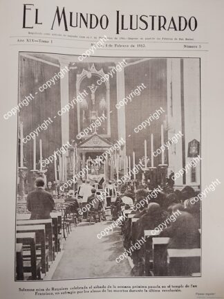 AFICHE ANTIGUO. TEMPLO DE SAN FRANCISCO D.F 1912 /IGLESIAS, LDM
