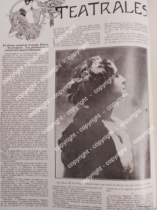 AFICHE ANTIGUO. LA CANTANTE MARIA MANRIQUE DE LA FRAGA 1912 / CANTANTES