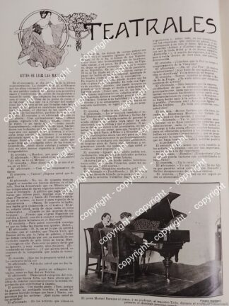 AFICHE ANTIGUO. BREVE NOTA. PIANISTA MANUEL BARAJAS 1912 /MUSICOS