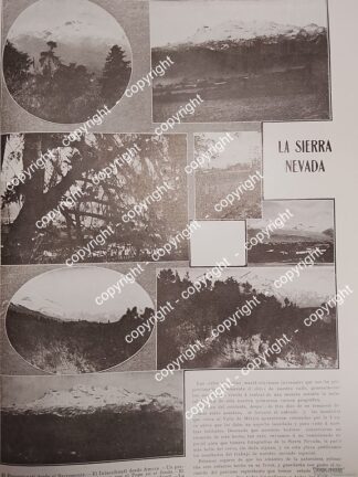 AFICHE ANTIGUO. EL POPOCATEPETL E IXTACCIHUATL DE TOLUCA 1912 / LDM
