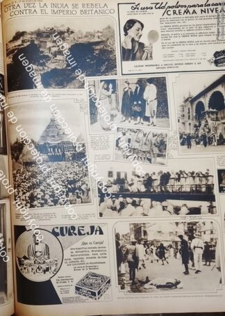 AFICHE ANTIGUO. LA INDIA SE REBELA CONTRA REINO UNIDO. 1931