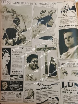 AFICHE ANTIGUO. INDIGENAS MEXICANOS, FOTOGRAFIA DE LUIS MARQUEZ FEB 1931 /LDM