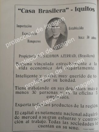 CARTEL ANTIGUO, CASA IQUITOS 1936 DE SALOMON AZERRAD. PERU