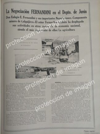 PUBLICIDAD ANTIGUA DE PERU, GRUPO FERNANDINI 1936 MINERIA
