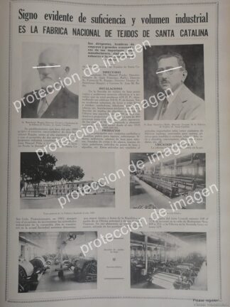 AFICHE ANTIGUO, FABRICA DE FRAZADAS SANTA CATALINA, PERU 1936