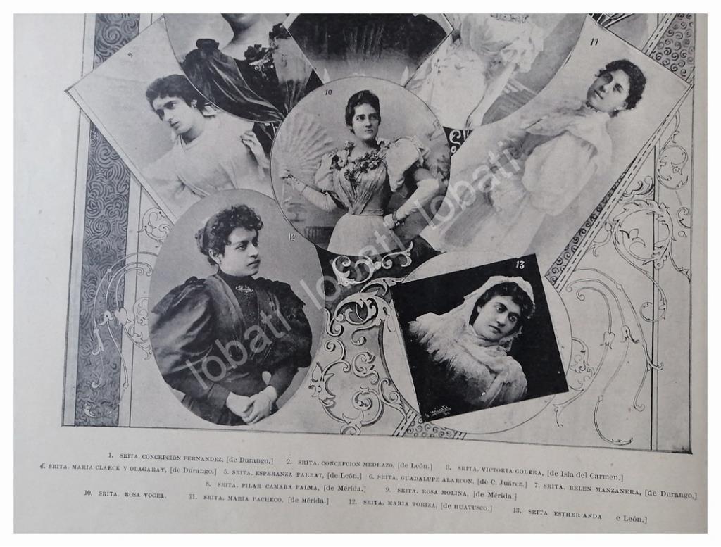 GRABADO ANTIGUO 1896 DAMAS DE LA ALTA SOCIEDAD PORFIRIANA - Imagen 2