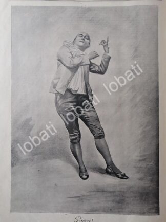 GRABADO ANTIGUO 1899. PIERROT / TEATRO