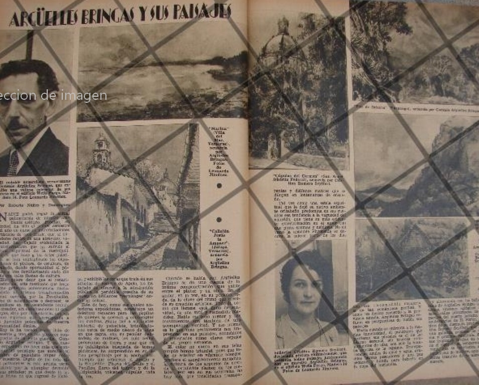 GRABADO ANTIGUO DE LUIS MAGOS ANAYA DE SU EXPOSICION EN 1930 / MUY RARO