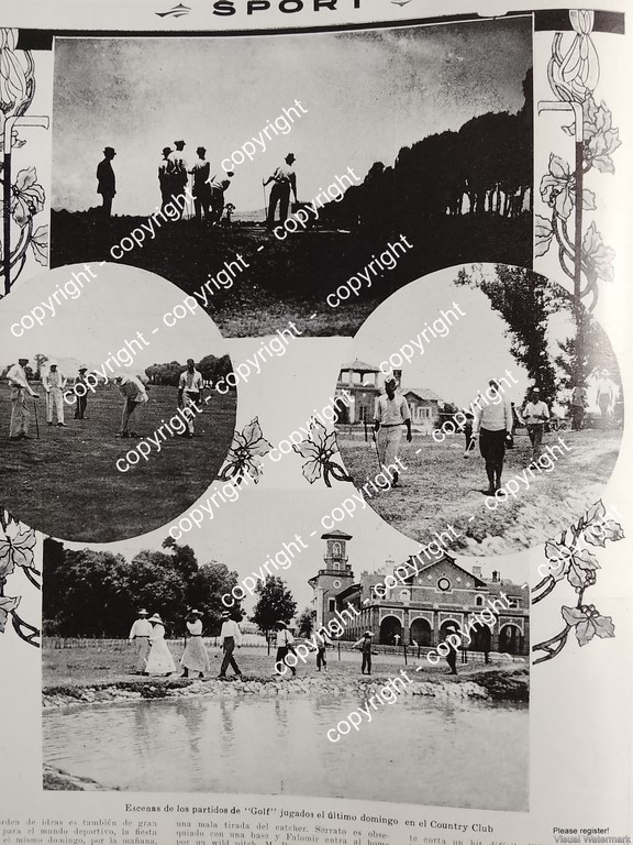 AFICHE ANTIGUO. GOLF EN EL COUNTRY CLUB 1912 ASM CLUBES