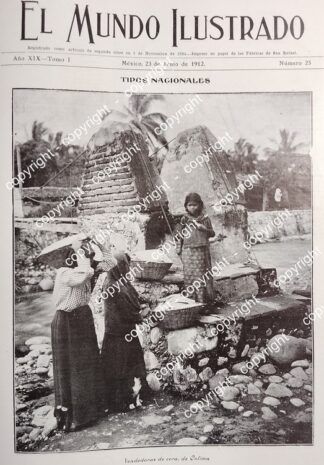 PORTADA ANTIGUA. VENDEDORAS DE CERA, COLIMA 1912 LDM