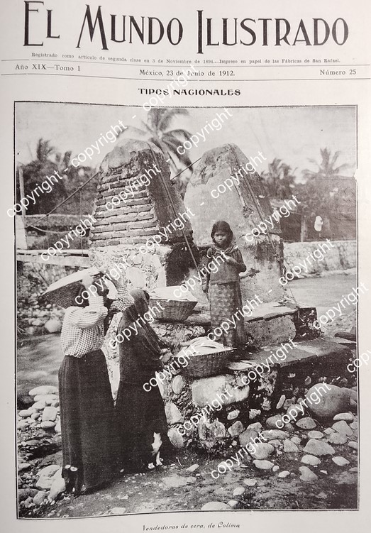 PORTADA ANTIGUA. VENDEDORAS DE CERA, COLIMA 1912 LDM