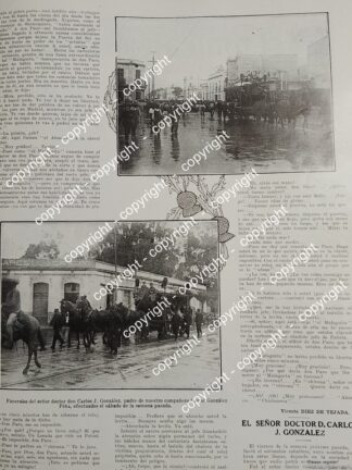 AFICHE ANTIGUO. FUNERALES DEL DR. CARLOS J. GONZALEZ 1912 / MEDICOS