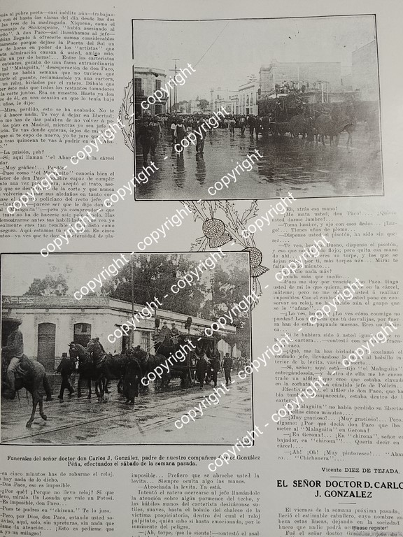 AFICHE ANTIGUO. FUNERALES DEL DR. CARLOS J. GONZALEZ 1912 / MEDICOS