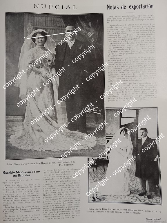 AFICHE ANTIGUO. BODA. RAMOS MARIN 1912 ( JOSE RAMOS TELLES) , ASM
