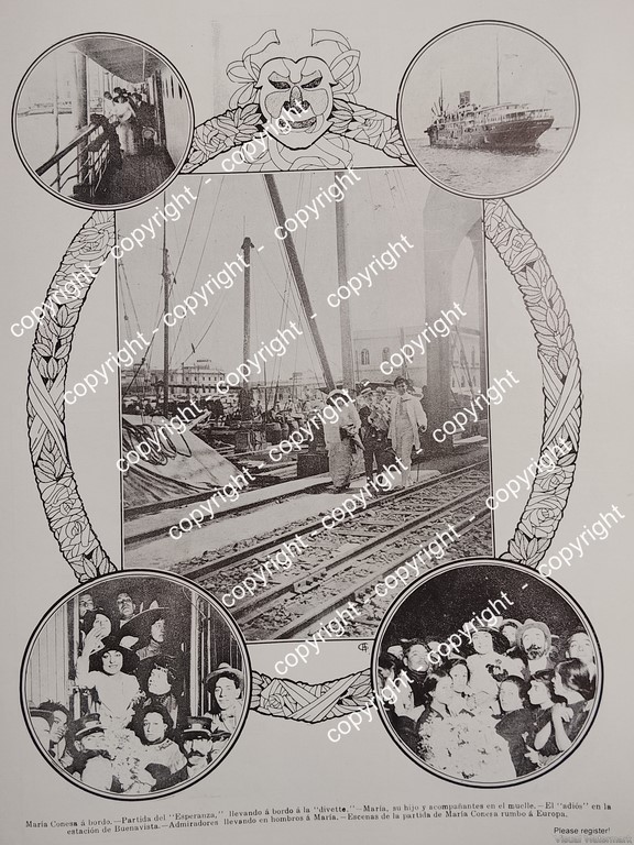 AFICHE ANTIGUO. DESPIDEN A MARIA CONESA, RUMBO A EUROPA 1912 ARTISTAS