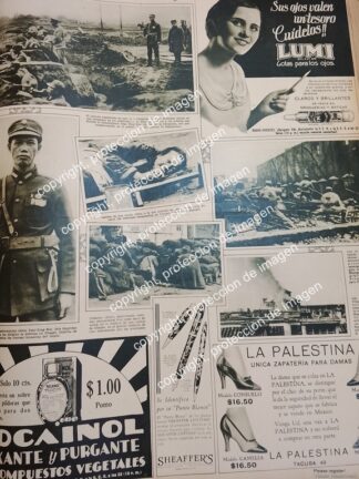 AFICHE ANTIGUO. GUERRA DE SHANGAI 1932 GENERAL Cai Tingkai /GUERRAS