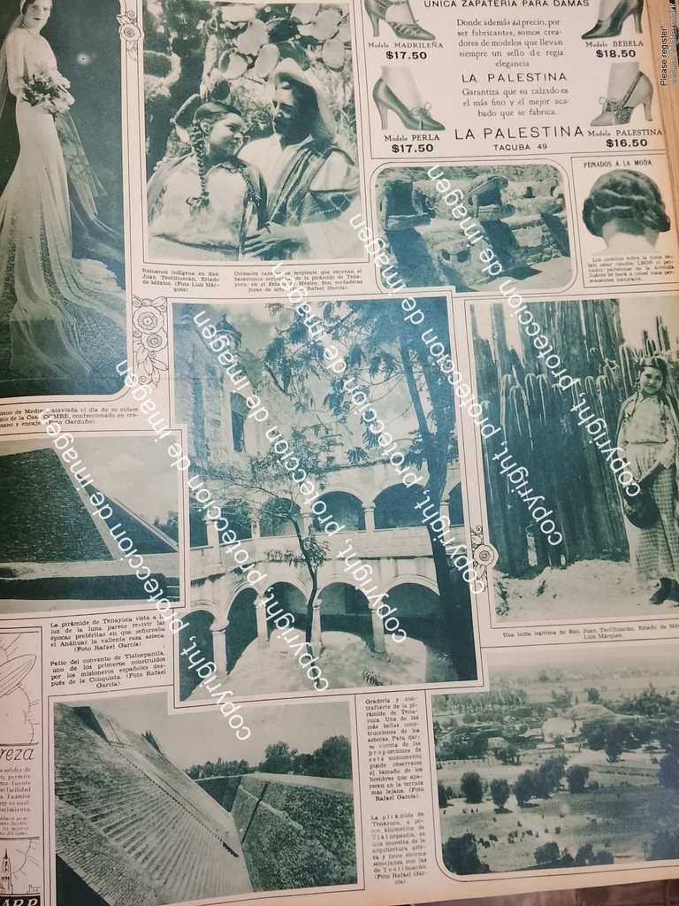 AFICHE ANTIGUO. PIRAMIDES DE TANYUCA Y TEOTIHUACAN, DE LUIS MARQUEZ 1932 LDM