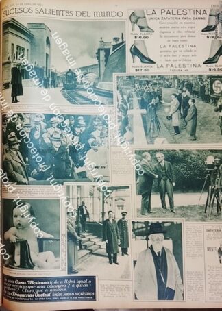 AFICHE ANTIGUO. HITLER Y PRIMER TREN EN EL VATICANO 1932 /POLITICOS