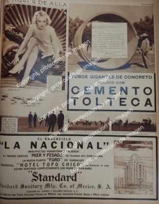 AFICHE ANTIGUO. SANITARIOS STANDARD Y EL PRIMER RASCACIELOS, DUBUJO DE MONASTERIO Y CALDERON 1932