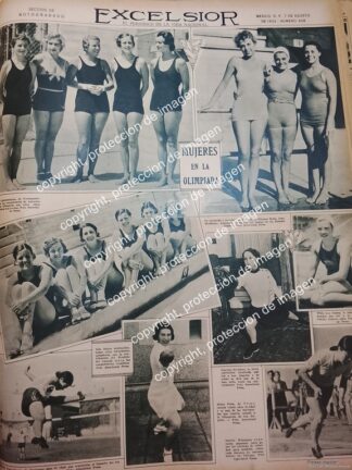 AFICHE ANTIGUO. MUJERES EN LAS OLIMPIADAS DE 1932 / DEPORTISTAS