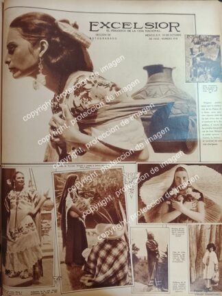 PORTADA ANTIGUA 1932 DEL FOTOGRAFO LUIS MARQUEZ, MUJERES INDIGENAS MEXICANAS /LDM