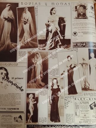 AFICHE ANTIGUO. VESTIDOS DE NOVIA DE 1932 Y MAS
