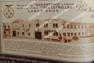 AFICHE ANTIGUO. FABRICA DE GALLETAS TRES ESTRELLAS. MOLINO SAN ANTONIO S.A 1932 /RARISIMO