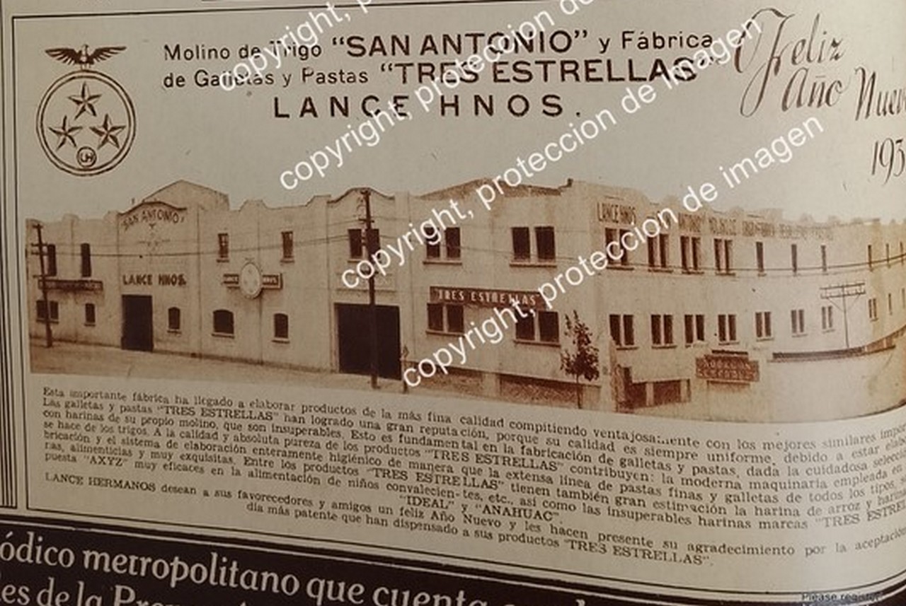 AFICHE ANTIGUO. FABRICA DE GALLETAS TRES ESTRELLAS. MOLINO SAN ANTONIO S.A 1932 /RARISIMO