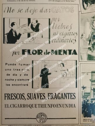 AFICHE ANTIGUO. CIGARROS FLOR DE MENTA. CIGARRERA EL BUEN TONO S.A 1932 N3
