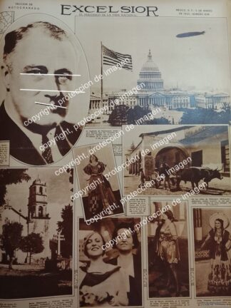 PORTADA ANTIGUA. DRANKLIN DELANO ROOSVELT TOMA POSESION 1933 / POLITICOS