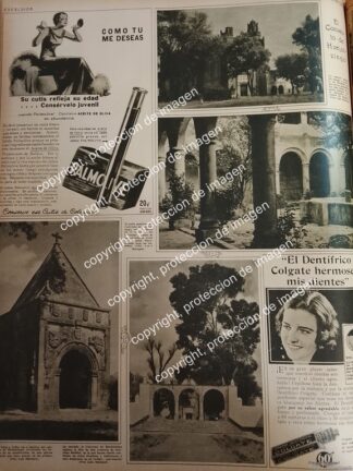 AFICHE ANTIGUO. EL CONVENTO DE HUEJOTZINGO. FOTOS DE LUIS MARQUEZ 1933 LDM