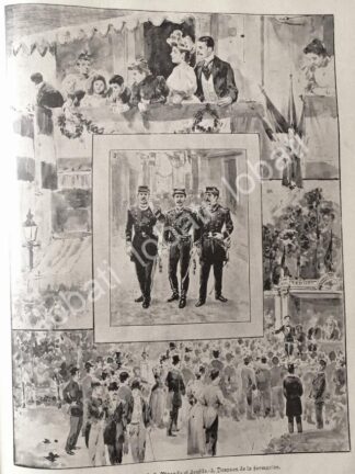 GRABADO ANTIGUO 1895 FIESTAS PATRIAS 16 SEPTIEMBRE