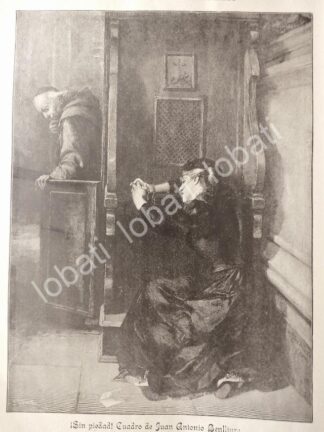 GRABADO ANTIGUO 1895 POR: JUAN ANTONIO BENLLIURE, SIN PIEDAD / RLG ARTE SACRO