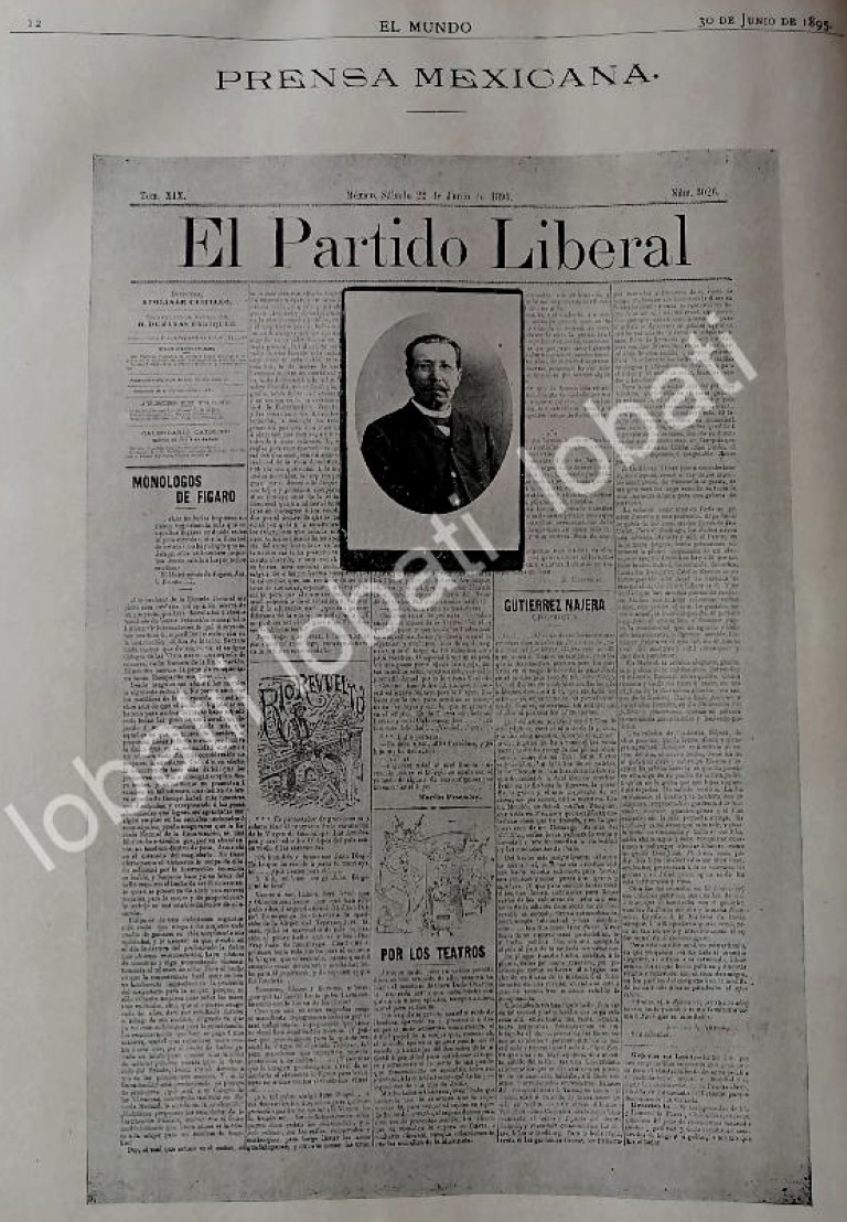 GRABADO ANTIGUO 1895 PERIODICO EL PARTIDO LIBERAL / PERIODISMO