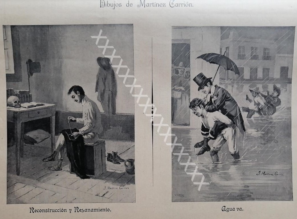 GRABADO ANTIGUO 1896 J. MARTINEZ CARRION / COSTUMBRES2