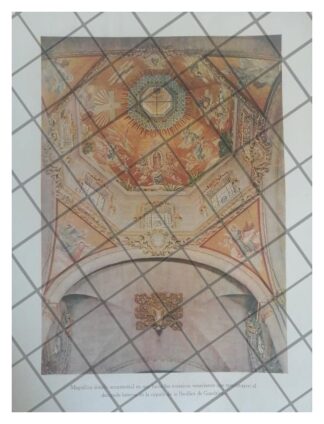 LITOGRAFIA ANTIGUA 1938 CUPULA DE BASILICA DE GUADALUPE