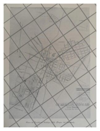 GRABADO ANTIGUO PLANO DE LA VILLA DE GUADALUPE 1931
