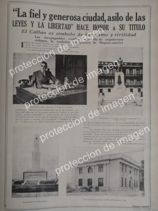 AFICHE ANTIGUO, JOSE C. VALEGA Y OBRAS DEL CALLAO, PERU 1936