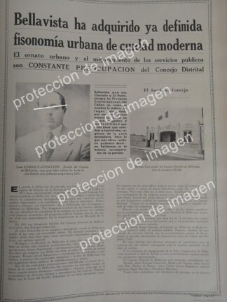 AFICHE ANTIGUO, ENRIQUE GINOCCHIO Y SUS OBRAS EN BELLA VISTA, PERU 1936