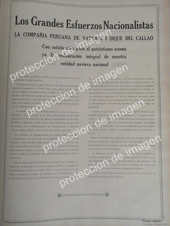 AFICHE ANTIGUO, SEGUROS RIMAC, CIA. PERUANA DE CAPORES Y MAS 1936 - Imagen 2