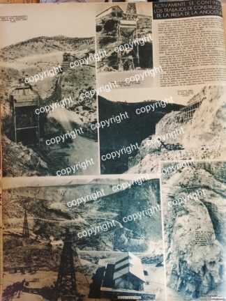 AFICHE ANTIGUO 1938 CONTRUCCION DE PRESA DE LA ANGOSTURA EN SONORA