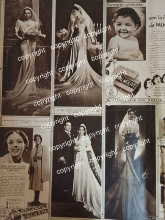 AFICHE ANTIGUO 1938 BODA. SALOMA ALCALA, COLGATE, PALMOLIVE Y MAS /ASM