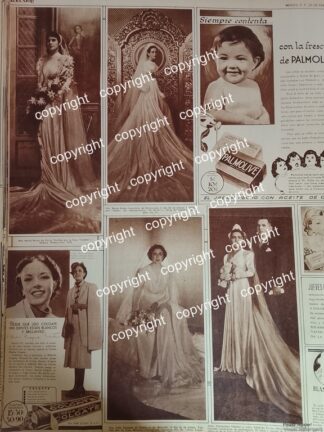 AFICHE ANTIGUO 1938 BODA. BALMACEDA LEGARRETA, COLGATE, PALMOLIVE Y MAS /ASM