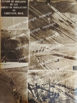 AFICHE ANTIGUO 1938 CONSTRUCCION DE LA PRESA TERECUATO MICHOACAN /LDM